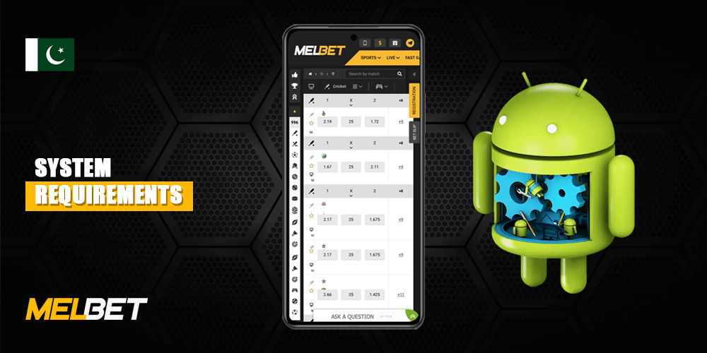 Android Melbet ایپ سسٹم کے تقاضے