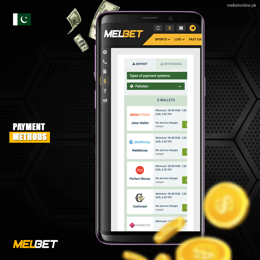 MelBet پر دستیاب ادائیگی کے طریقے