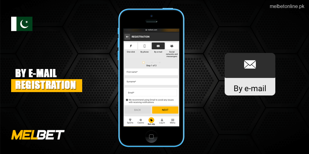 MelBet پر ای میل کے ذریعے رجسٹر کرنے کے چند آسان اقدامات