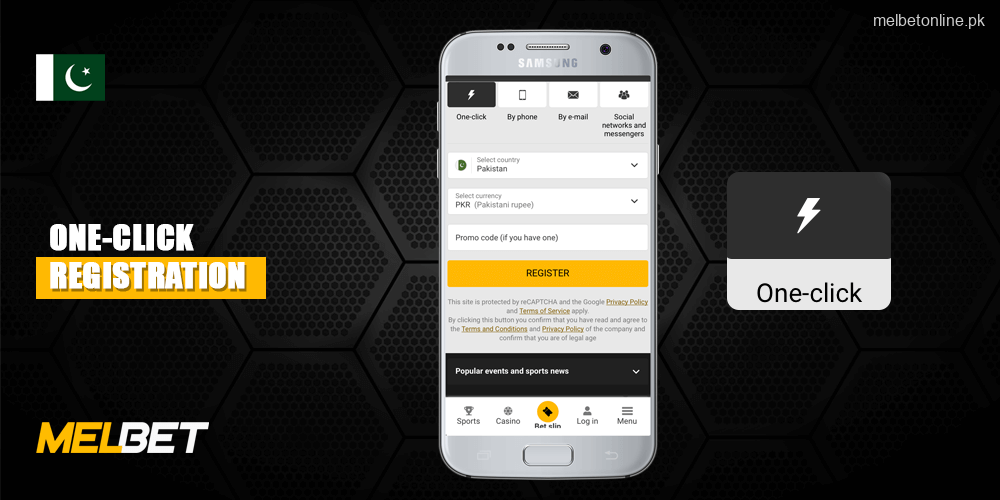 One-click Registration Tips on MelBet