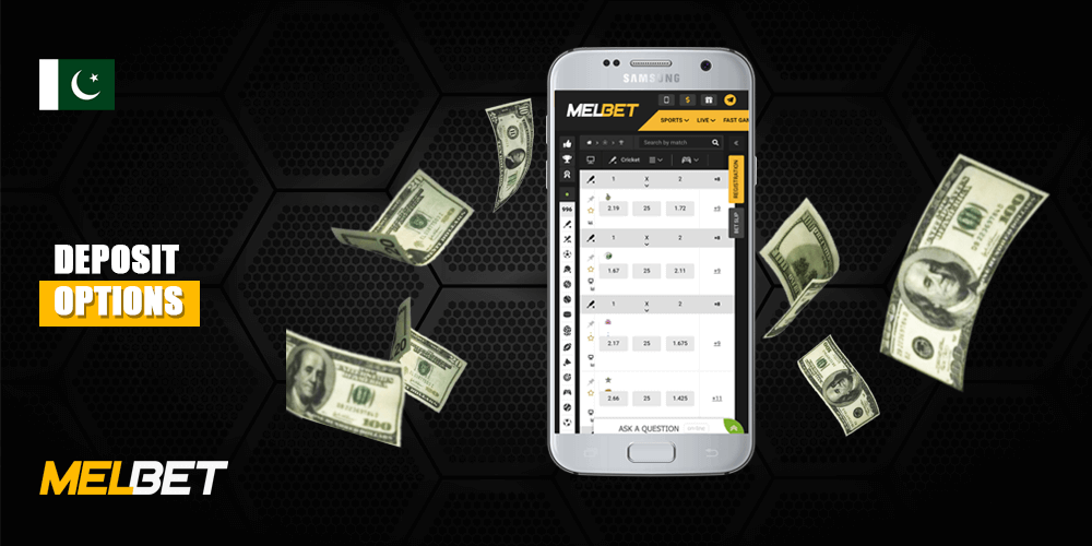 Table with Deposit Options for Cricket Betting at Melbet