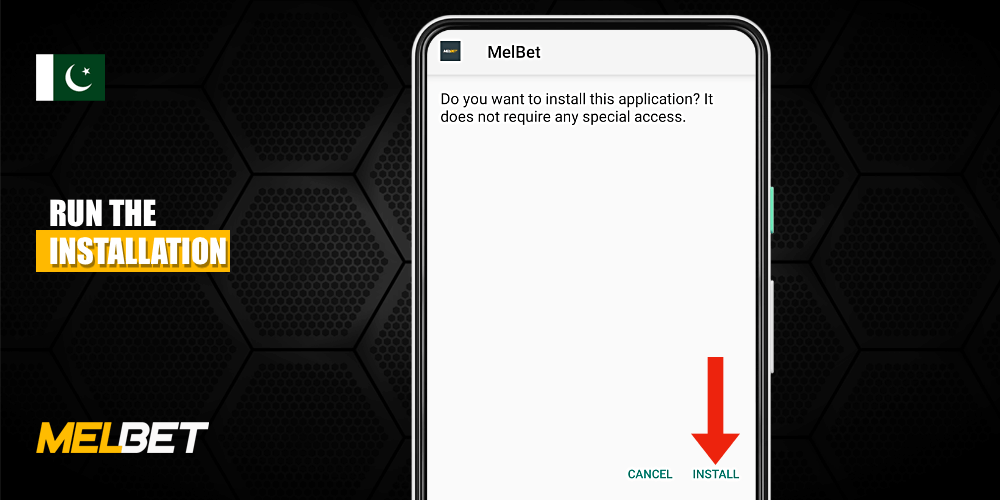 Confirm that you want to install the Melbet app on your Android smartphone, then the installation process will begin